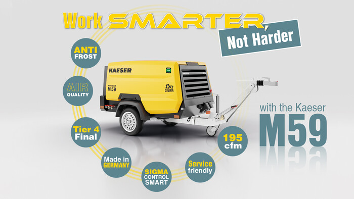 With the MOBILAIR M59 portable compressor you work smarter, not harder