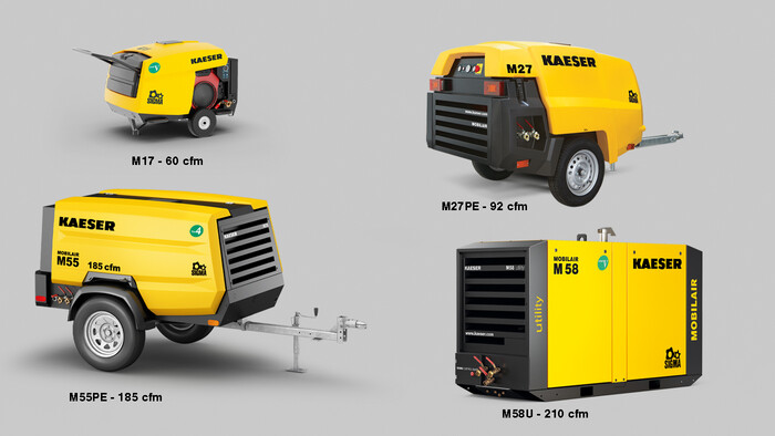 MOBILAIR compressors to 210 cfm