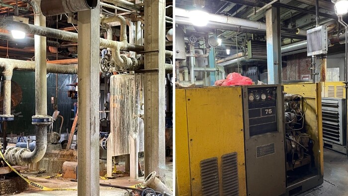 compressor room with high ph levels