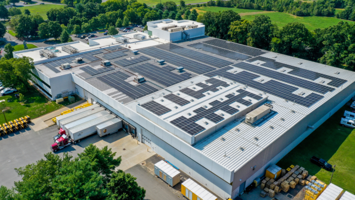 Kaeser Compressors, Inc. in Fredericksburg, VA: rooftop solar panels