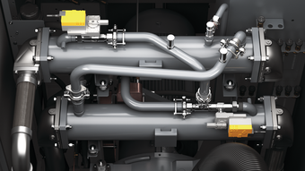 parallel flow in water-cooled CSG oil-free screw compressors